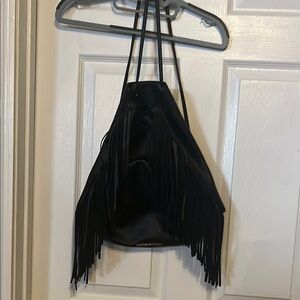 Victoria's Secret Black Backpack with Fringe